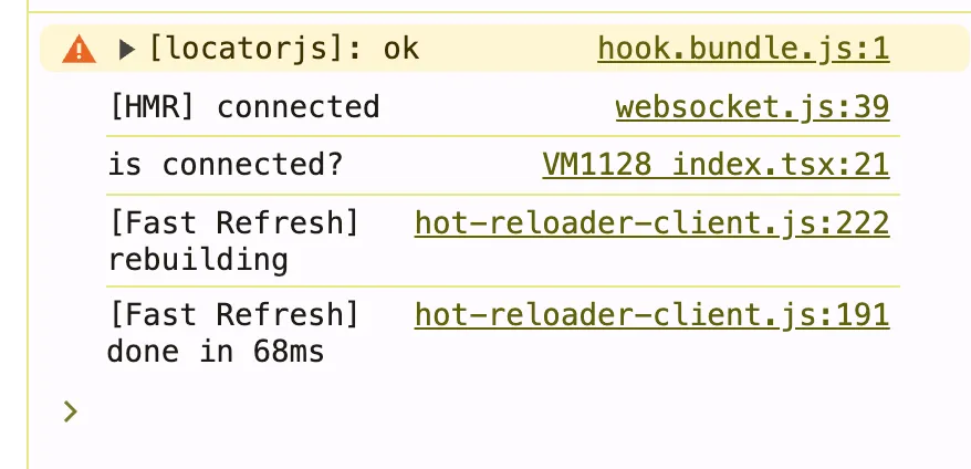 nextJS로 작성된 웹앱에서 개발서버를 동작시키면 웹소켓을 통해 HMR이 실행되는 것을 알 수 있다.
